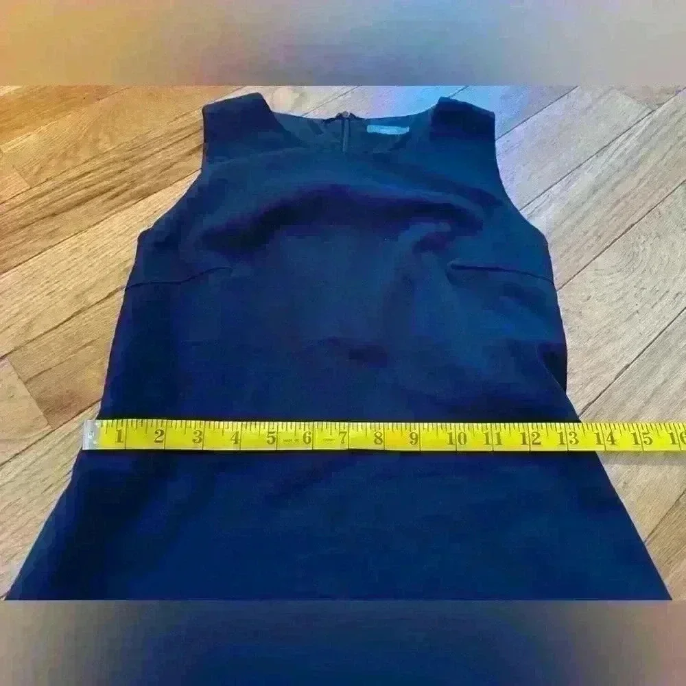 J Mclaughlin Navy Blue Scallop Hem Tiered Sleeveless Sheath Dress Women’s Size 4 - Picture 8 of 14